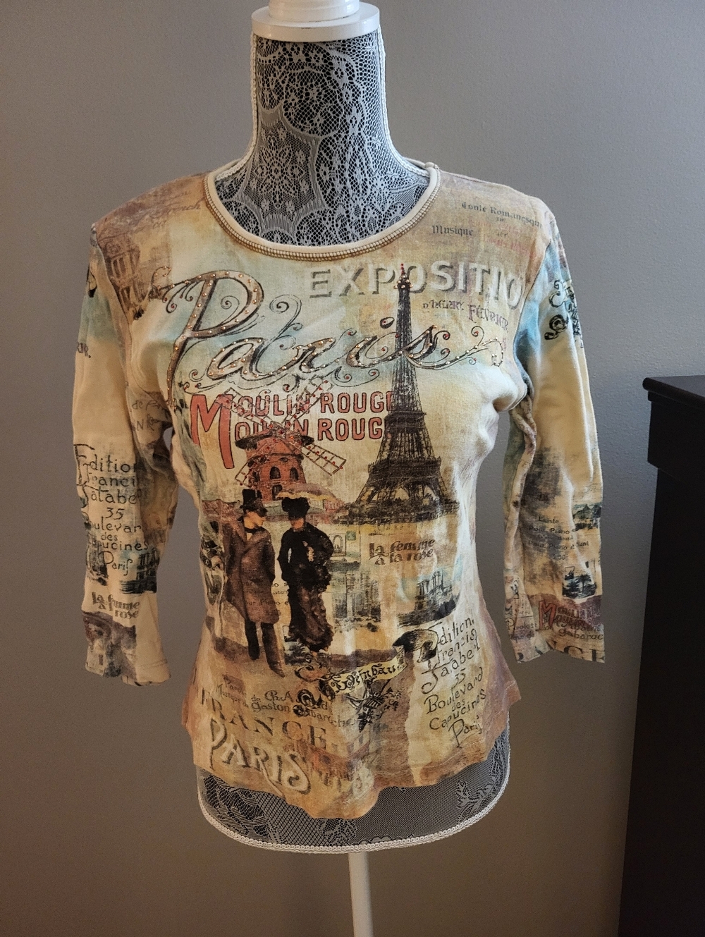 Boutique Paris Themed Top